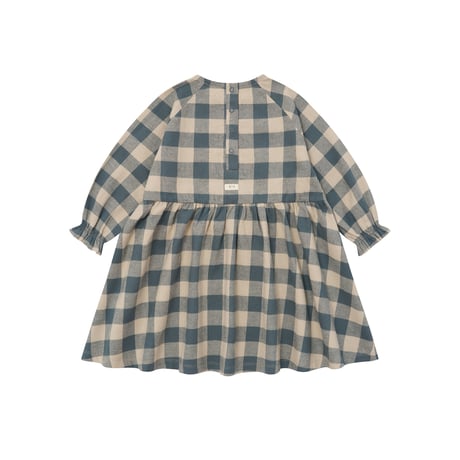 ワンピース Fog Blue Gingham Field Dress(19FGHD) /organiczoo(ｵｰｶﾞﾆｯｸｽﾞｰ)