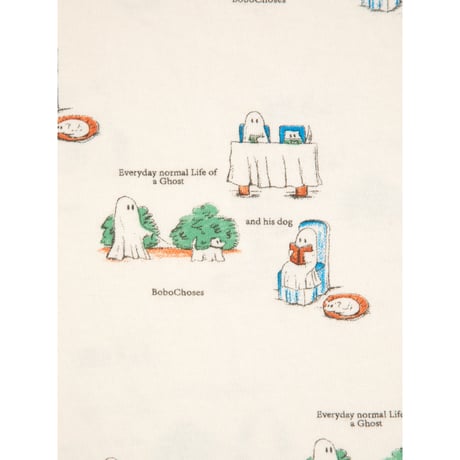 長袖Ｔシャツ Everyday Ghosts all over T-shirt(18M/24M)/ bobochoses(ボボショーズ)