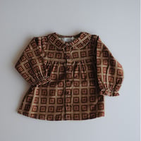 retro pattern corduroy blouse [pal0562] ボルドー/ &pal(アンドパル)