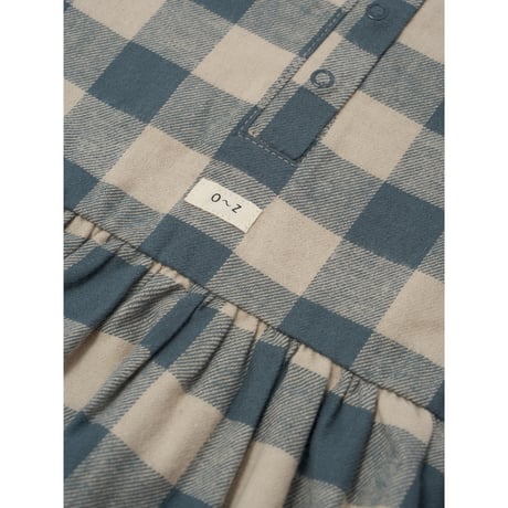 ワンピース Fog Blue Gingham Field Dress(19FGHD) /organiczoo(ｵｰｶﾞﾆｯｸｽﾞｰ)