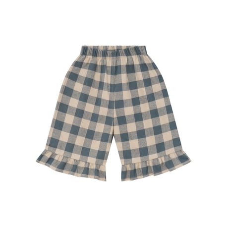キュロット Fog Blue Gingham Frill Culottes(19FGHFC) /organiczoo(ｵｰｶﾞﾆｯｸｽﾞｰ)