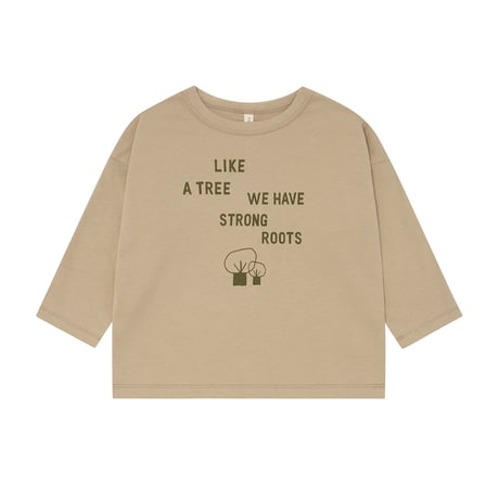 長袖Tシャツ Strong Roots Long Sleeve T-Shirt GOTS(19RLSTGOTS)/organiczoo(ｵｰｶﾞﾆｯｸｽﾞｰ)
