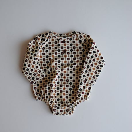 geometric pattern rompers [pal0568] アイボリー/ &pal(アンドパル)