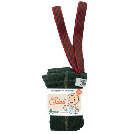 Footless Collection_Dark Forest Green Christmas Patterned/SILLY Silas(シリーサイラス)