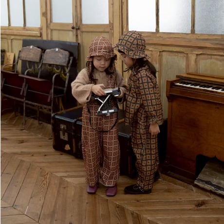 retro pattern corduroy salopette [pal0561] ボルドー/ &pal(アンドパル)