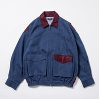 Faux Nubuck Collar Denim Blouson