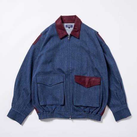 Faux Nubuck Collar Denim Blouson