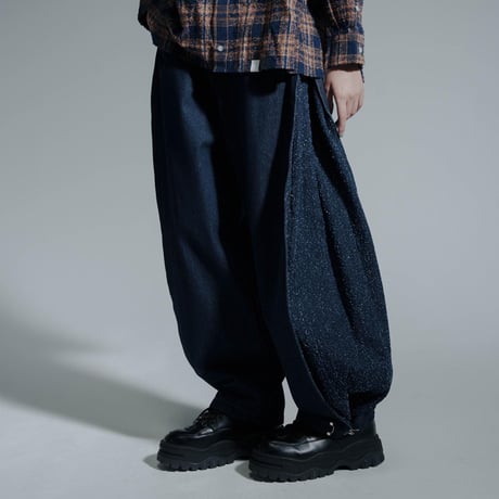Hem Hook Denim Pants - ネイビー