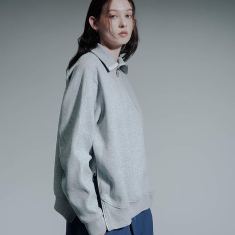 Essential Logo Half Zip Sweat - グレー