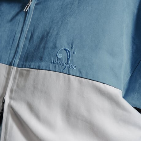 Bicolor Faux Nubuck Blouson - ブルー×アイボリー