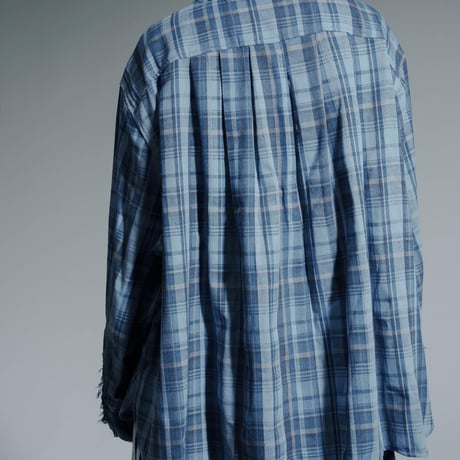 Frayed Check Shirts - ブルー