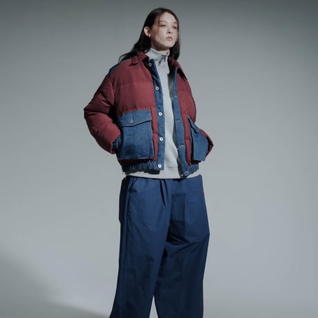 Faux Nubuck Down Jacket - ボルドー