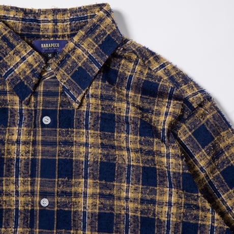 Frayed Check Shirts - オレンジ