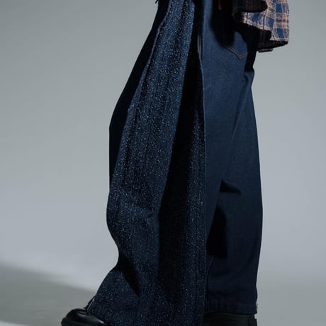 Hem Hook Denim Pants - ネイビー