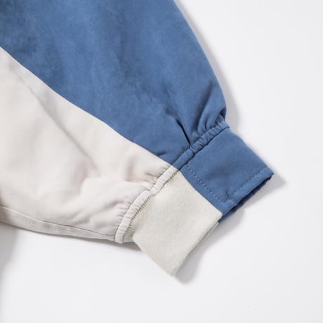 Bicolor Faux Nubuck Blouson - ブルー×アイボリー