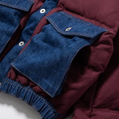Faux Nubuck Down Jacket - ボルドー