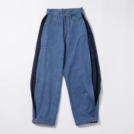 Hem Hook Denim Pants - ブルー