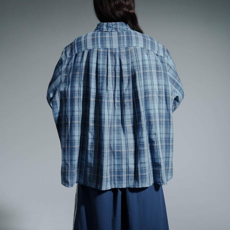 Frayed Check Shirts - ブルー