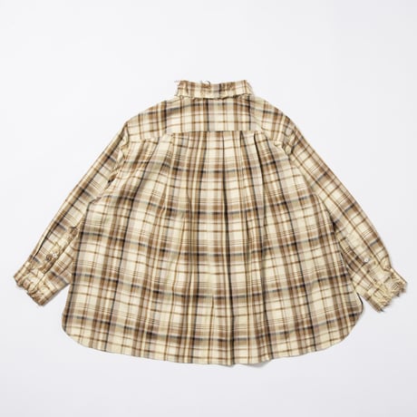 Frayed Check Shirts - ベージュ