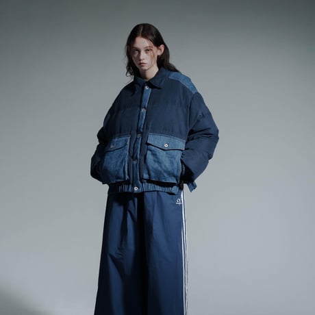 Faux Nubuck Down Jacket - ブルー