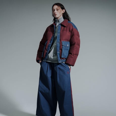 Faux Nubuck Down Jacket - ボルドー