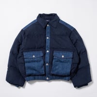 Faux Nubuck Down Jacket - ブルー