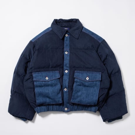 Faux Nubuck Down Jacket - ブルー