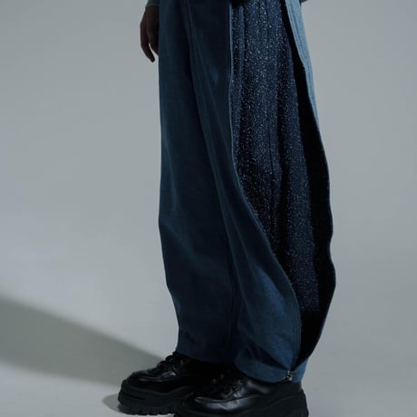 Hem Hook Denim Pants - ブルー