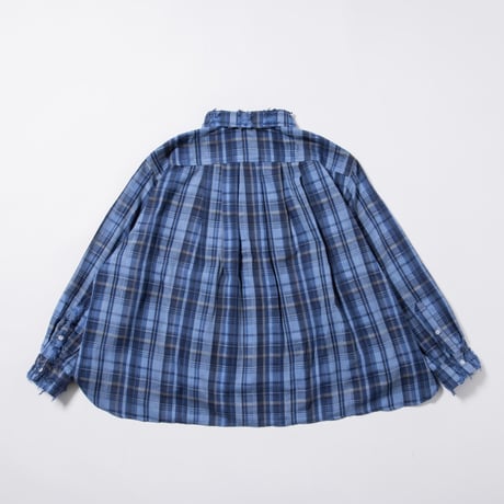 Frayed Check Shirts - ブルー