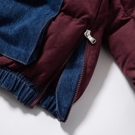 Faux Nubuck Down Jacket - ボルドー