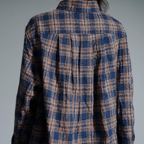 Frayed Check Shirts - オレンジ