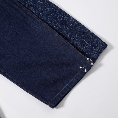 Hem Hook Denim Pants - ネイビー