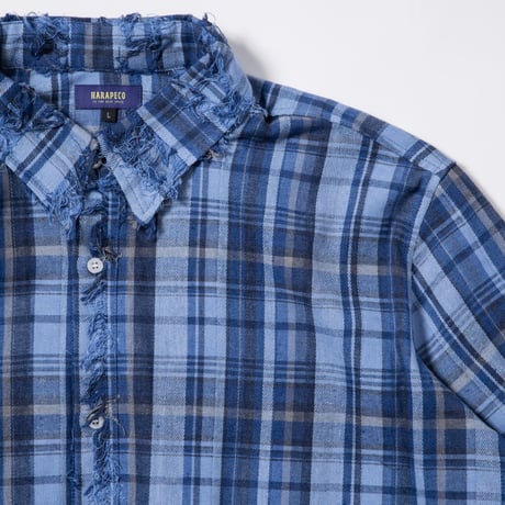 Frayed Check Shirts - ブルー