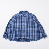 Frayed Check Shirts - ブルー