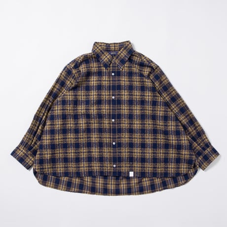 Frayed Check Shirts - オレンジ