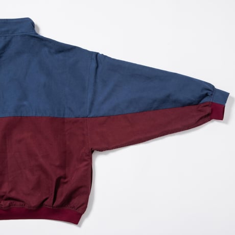Bicolor Faux Nubuck Blouson - ブルー×ボルドー