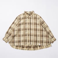 Frayed Check Shirts - ベージュ