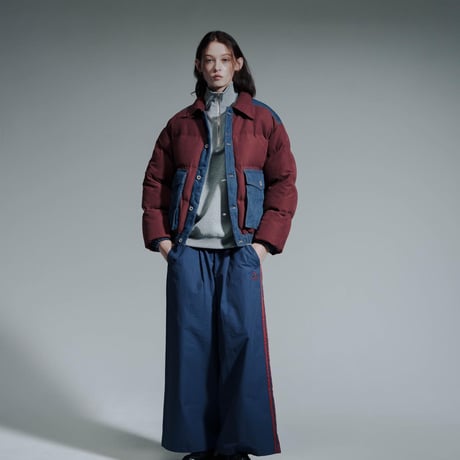 Faux Nubuck Down Jacket - ボルドー