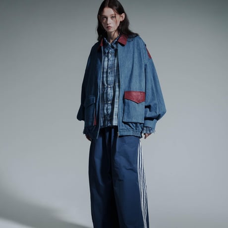 Faux Nubuck Collar Denim Blouson