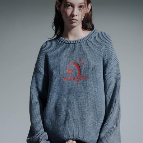 Vintage Wash Knit - ネイビー