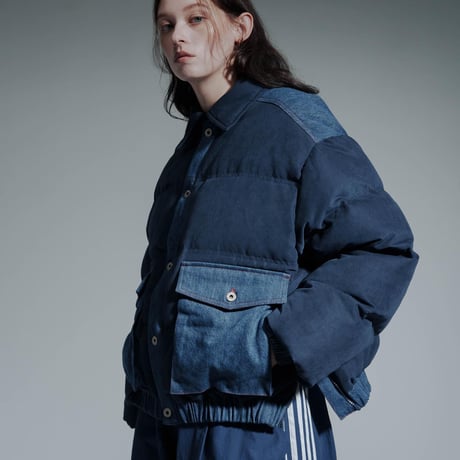 Faux Nubuck Down Jacket - ブルー