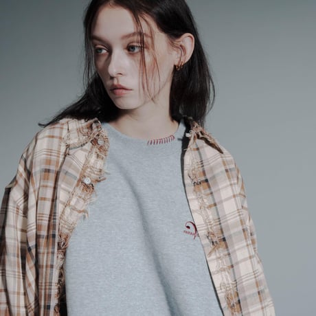 Frayed Check Shirts - ベージュ