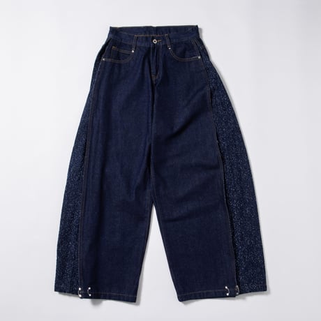 Hem Hook Denim Pants - ネイビー