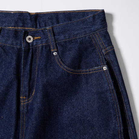 Hem Hook Denim Pants - ネイビー