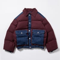 Faux Nubuck Down Jacket - ボルドー