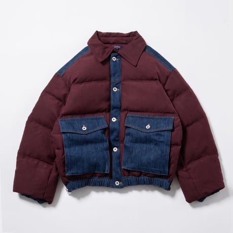 Faux Nubuck Down Jacket - ボルドー