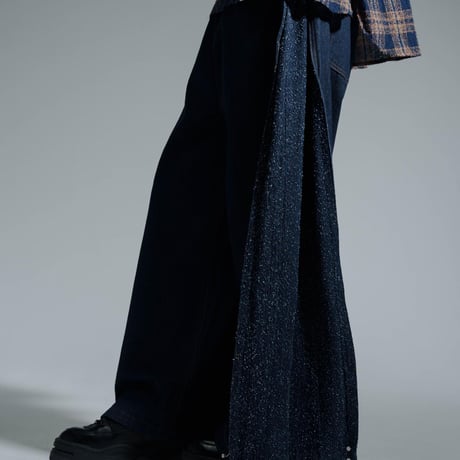 Hem Hook Denim Pants - ネイビー