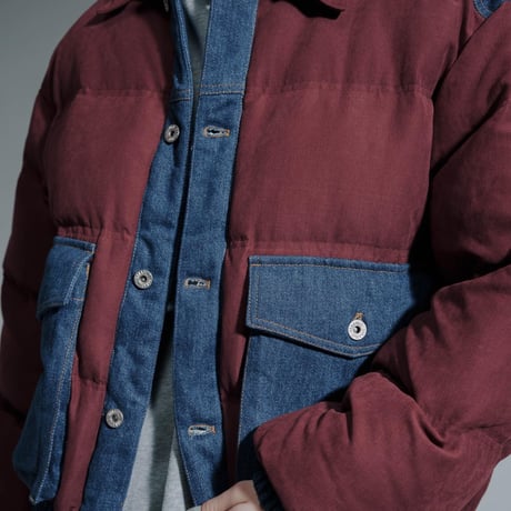 Faux Nubuck Down Jacket - ボルドー