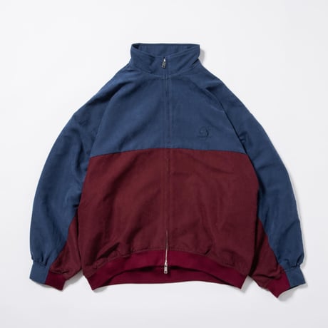 Bicolor Faux Nubuck Blouson - ブルー×ボルドー