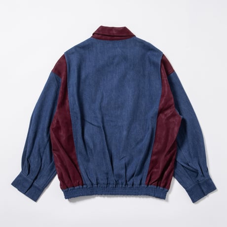 Faux Nubuck Collar Denim Blouson